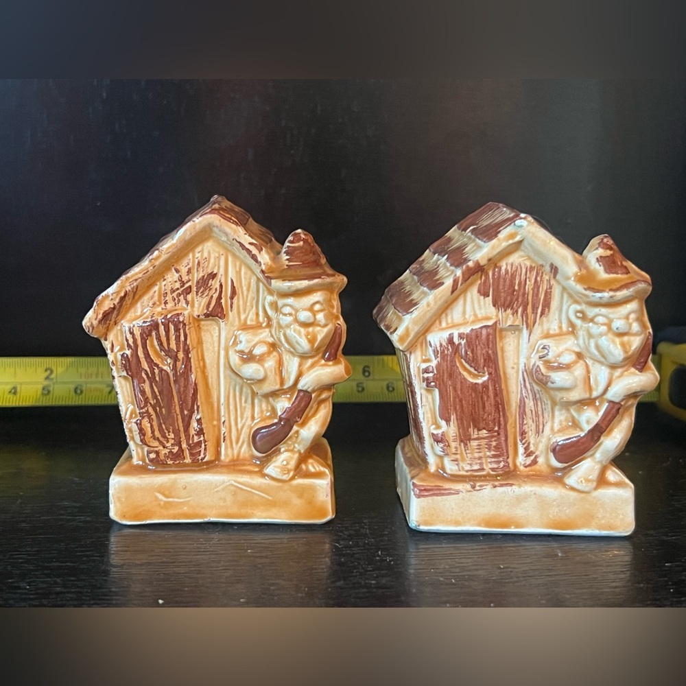 Handmade Man House Salt Pepper Shaker Vintage Collectable